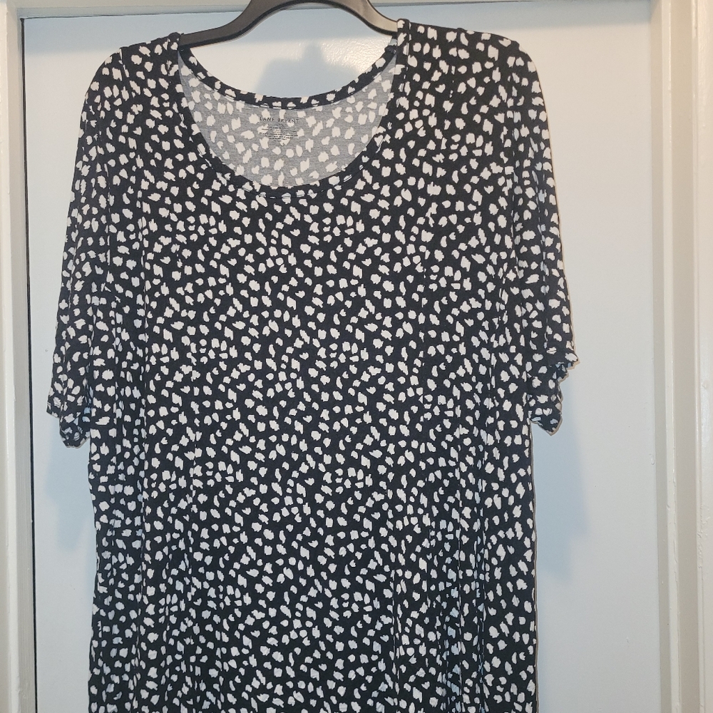 Lane Bryant Black and White Patterned Blouse